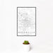 12x18 Greenville North Carolina Map Print Portrait Orientation in Classic Style With Small Cactus Plant in White Planter