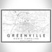 Greenville North Carolina Map Print Landscape Orientation in Classic Style With Shaded Background