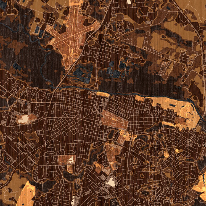 Greenville North Carolina Map Print in Ember Style Zoomed In Close Up Showing Details