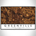 Greenville North Carolina Map Print Landscape Orientation in Ember Style With Shaded Background