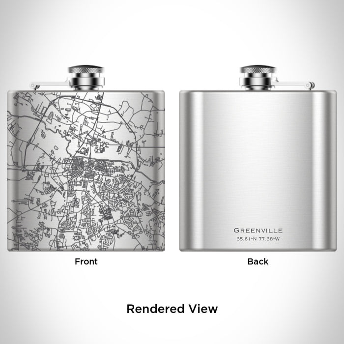 Rendered View of Greenville North Carolina Map Engraving on undefined