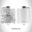 Rendered View of Greenville North Carolina Map Engraving on 6oz Stainless Steel Flask in White