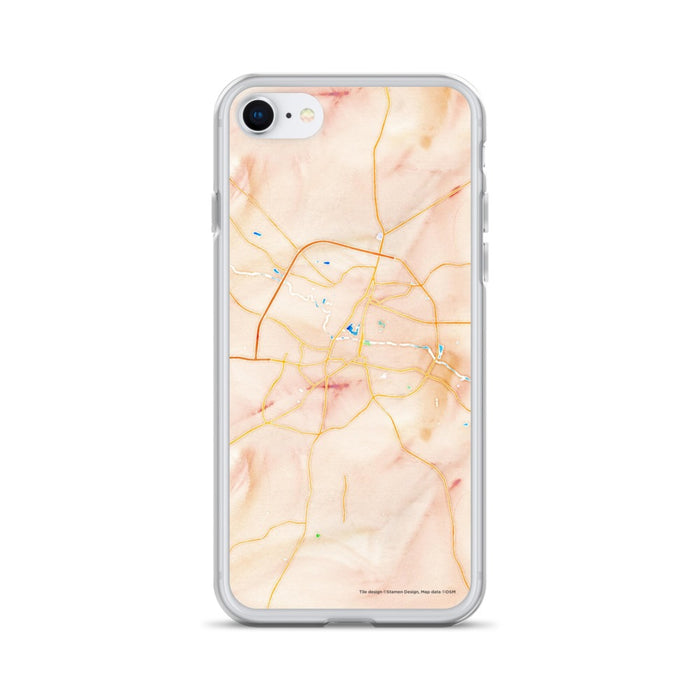 Custom Greenville North Carolina Map iPhone SE Phone Case in Watercolor