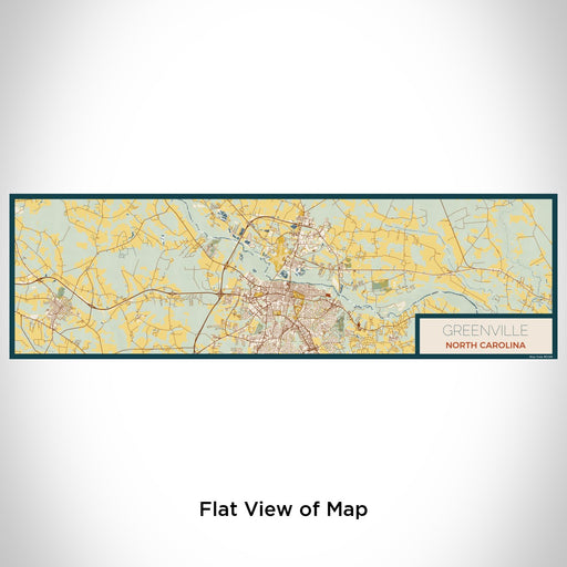 Flat View of Map Custom Greenville North Carolina Map Enamel Mug in Woodblock