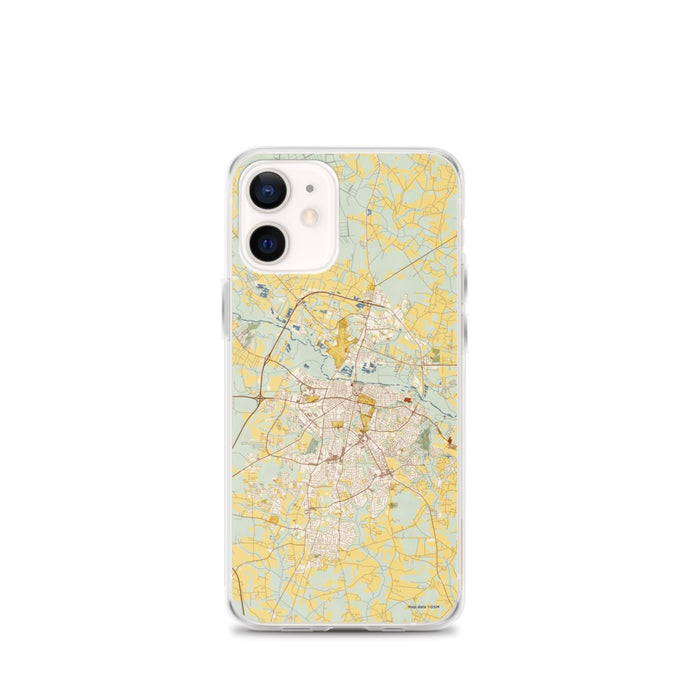 Custom Greenville North Carolina Map iPhone 12 mini Phone Case in Woodblock