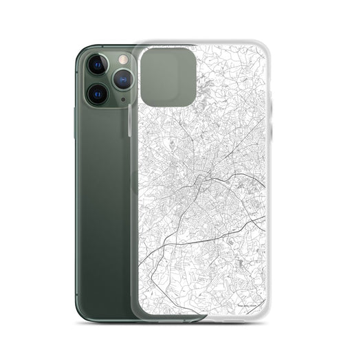 Custom Greenville South Carolina Map Phone Case in Classic on Table with Laptop and Plant