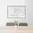24x36 Greenville South Carolina Map Print Landscape Orientation in Classic Style Behind 2 Chairs Table and Potted Plant