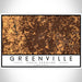 Greenville South Carolina Map Print Landscape Orientation in Ember Style With Shaded Background