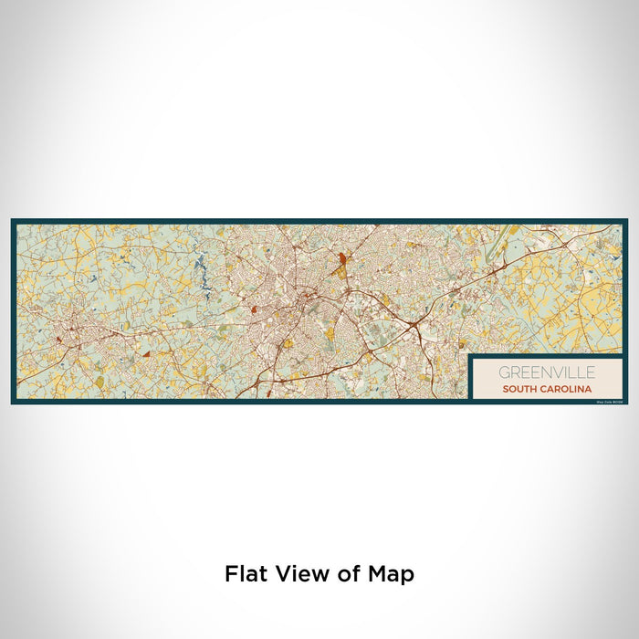 Flat View of Map Custom Greenville South Carolina Map Enamel Mug in Woodblock