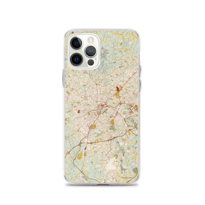 Custom Greenville South Carolina Map iPhone 12 Pro Phone Case in Woodblock