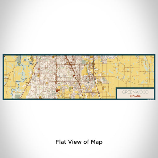 Flat View of Map Custom Greenwood Indiana Map Enamel Mug in Woodblock