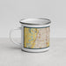 Left View Custom Greenwood Indiana Map Enamel Mug in Woodblock