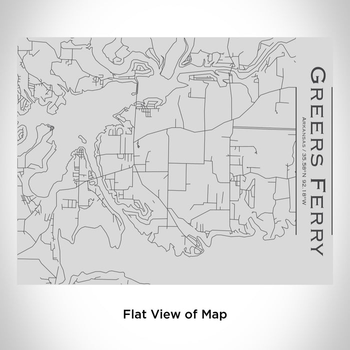 Rendered View of Greers Ferry Arkansas Map Engraving on 20oz Stainless Steel Insulated Bottle with Bamboo Top