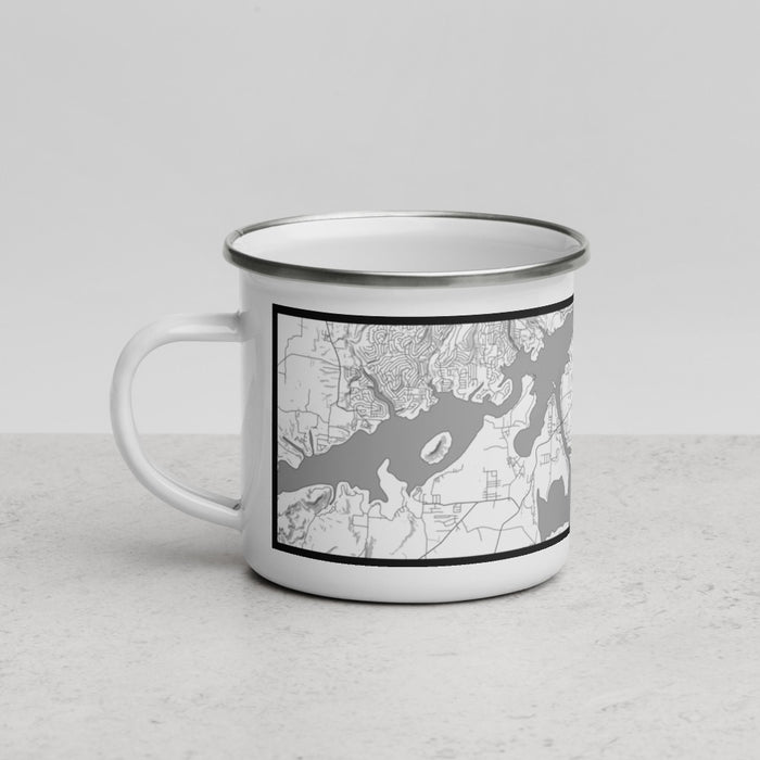Left View Custom Greers Ferry Arkansas Map Enamel Mug in Classic