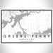 Greers Ferry Arkansas Map Print Landscape Orientation in Classic Style With Shaded Background