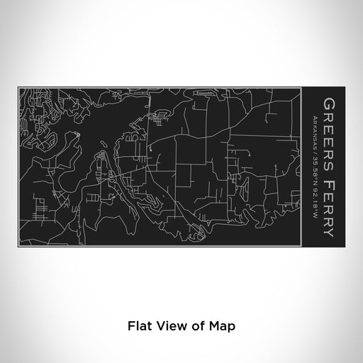 Rendered View of Greers Ferry Arkansas Map Engraving on 17oz Stainless Steel Insulated Cola Bottle in Black