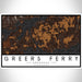 Greers Ferry Arkansas Map Print Landscape Orientation in Ember Style With Shaded Background