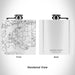 Rendered View of Greers Ferry Arkansas Map Engraving on 6oz Stainless Steel Flask in White