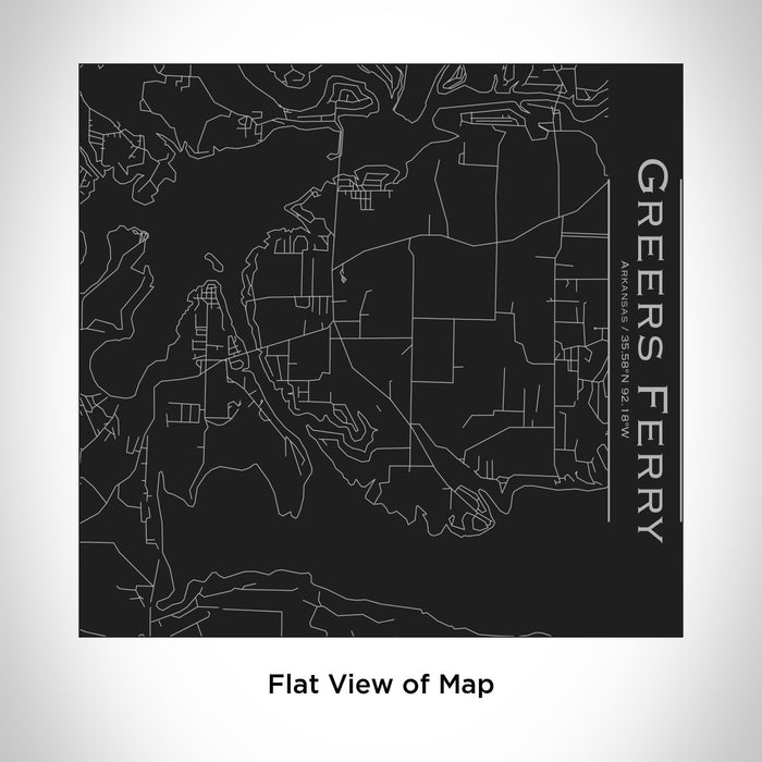 Rendered View of Greers Ferry Arkansas Map Engraving on 17oz Stainless Steel Insulated Tumbler in Black