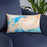Custom Greers Ferry Arkansas Map Throw Pillow in Watercolor on Blue Colored Chair
