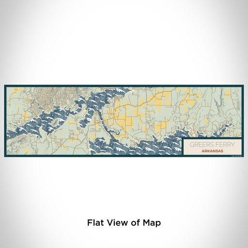 Flat View of Map Custom Greers Ferry Arkansas Map Enamel Mug in Woodblock