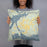 Person holding 18x18 Custom Greers Ferry Arkansas Map Throw Pillow in Woodblock