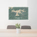 24x36 Greers Ferry Lake Arkansas Map Print Lanscape Orientation in Afternoon Style Behind 2 Chairs Table and Potted Plant