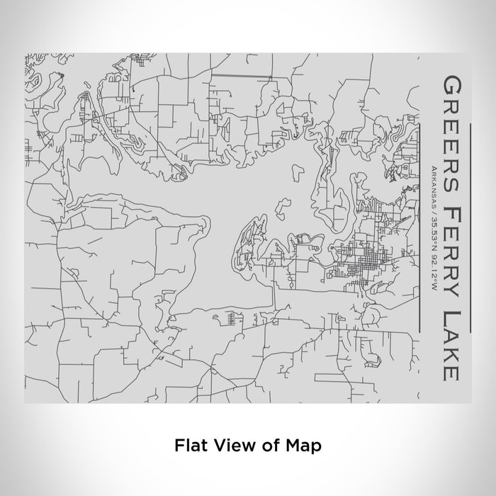 Rendered View of Greers Ferry Lake Arkansas Map Engraving on 20oz Stainless Steel Insulated Bottle with Bamboo Top