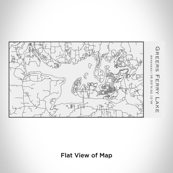 Rendered View of Greers Ferry Lake Arkansas Map Engraving on 17oz Stainless Steel Insulated Cola Bottle in White