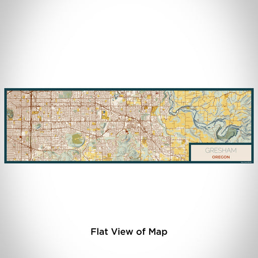 Flat View of Map Custom Gresham Oregon Map Enamel Mug in Woodblock