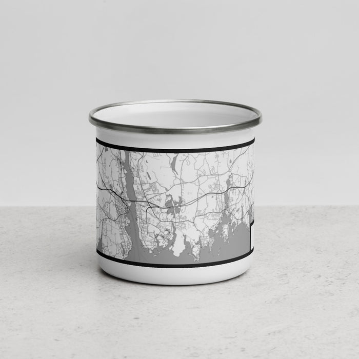 Front View Custom Groton Connecticut Map Enamel Mug in Classic