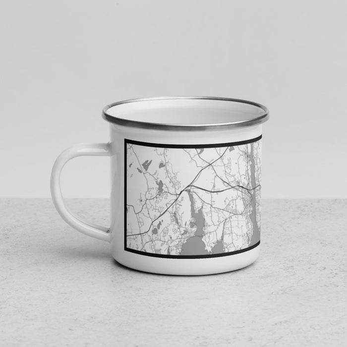 Left View Custom Groton Connecticut Map Enamel Mug in Classic