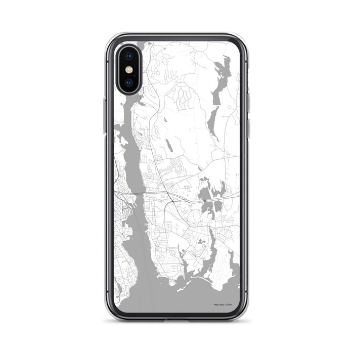 Custom iPhone X/XS Groton Connecticut Map Phone Case in Classic
