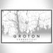 Groton Connecticut Map Print Landscape Orientation in Classic Style With Shaded Background