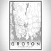 Groton Connecticut Map Print Portrait Orientation in Classic Style With Shaded Background
