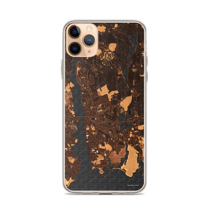 Custom iPhone 11 Pro Max Groton Connecticut Map Phone Case in Ember