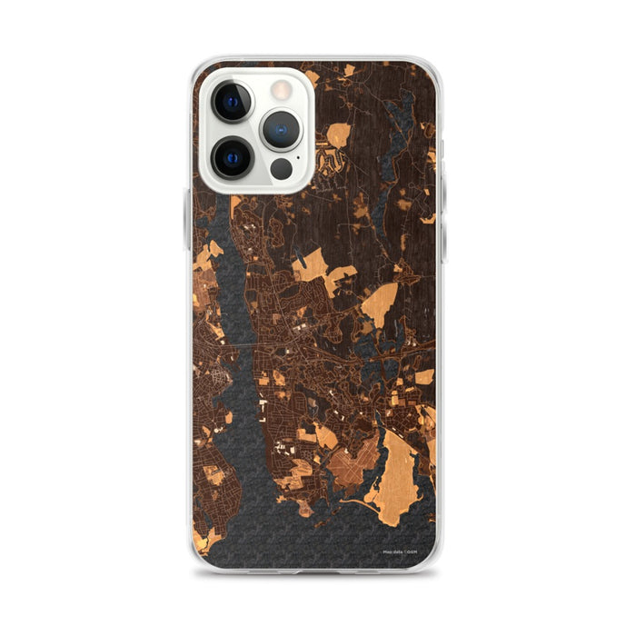 Custom iPhone 12 Pro Max Groton Connecticut Map Phone Case in Ember