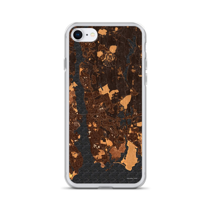 Custom iPhone SE Groton Connecticut Map Phone Case in Ember