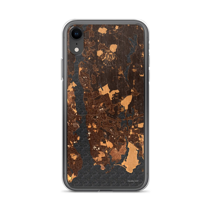Custom iPhone XR Groton Connecticut Map Phone Case in Ember