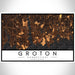 Groton Connecticut Map Print Landscape Orientation in Ember Style With Shaded Background