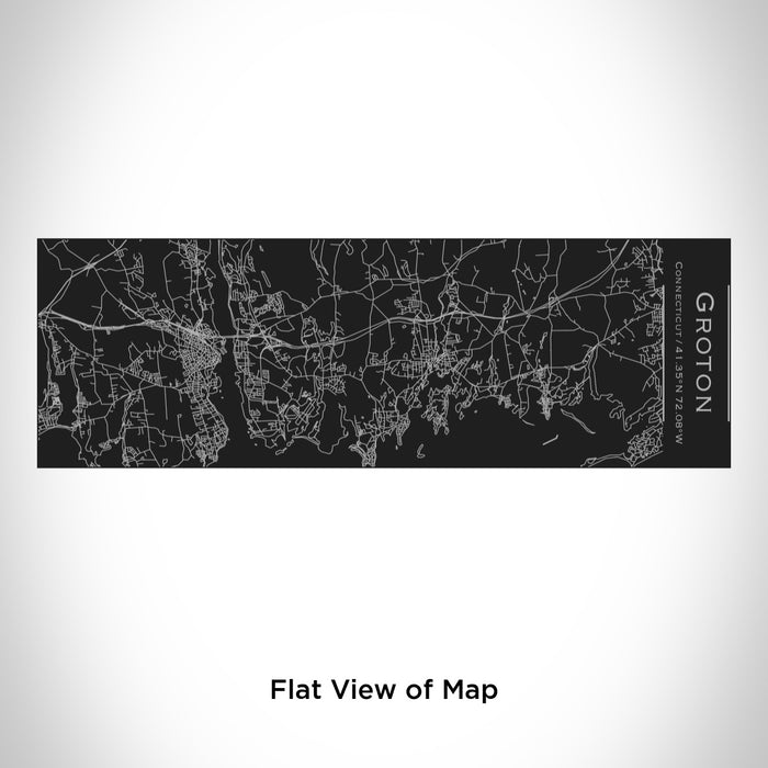 Rendered View of Groton Connecticut Map Engraving on 10oz Stainless Steel Insulated Cup with Sliding Lid in Black