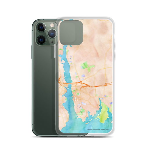 Custom Groton Connecticut Map Phone Case in Watercolor