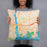 Person holding 18x18 Custom Groton Connecticut Map Throw Pillow in Watercolor