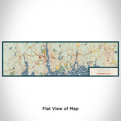 Flat View of Map Custom Groton Connecticut Map Enamel Mug in Woodblock