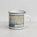 Right View Custom Groton Connecticut Map Enamel Mug in Woodblock