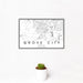 12x18 Grove City Ohio Map Print Landscape Orientation in Classic Style With Small Cactus Plant in White Planter