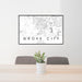 24x36 Grove City Ohio Map Print Lanscape Orientation in Classic Style Behind 2 Chairs Table and Potted Plant