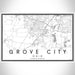 Grove City Ohio Map Print Landscape Orientation in Classic Style With Shaded Background