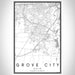 Grove City Ohio Map Print Portrait Orientation in Classic Style With Shaded Background