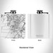 Rendered View of Grove City Ohio Map Engraving on 6oz Stainless Steel Flask in White